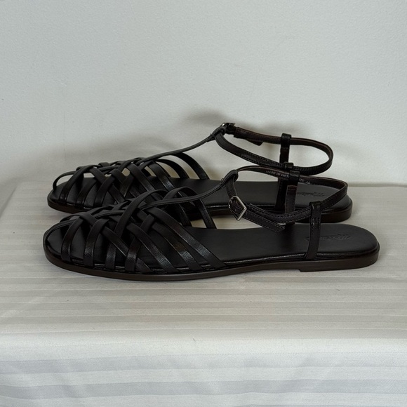 New! Madewell ‘Milano Fisherman Sandal’ Dark Brown Leather Women’s Size 10 - Picture 3 of 13